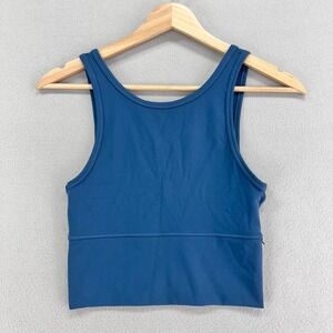 Lululemon Power Pivot Tank Top Womens 4 Blue Reversible Running Yoga‎ Stretch